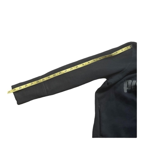 Puma branded sweatshirt drawstring cowl neck with kangaroo pocket black Size XS - Picture 14 of 15